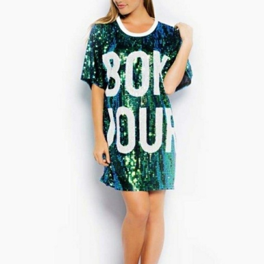 Hot & Delicious Teal Sequin Mini Dress